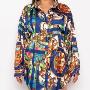 PLUS PAISLEY LIKE THAT PAINTING SATIN SCARF PRINT DRESS ( BRAND NEW !!!!!!!! )